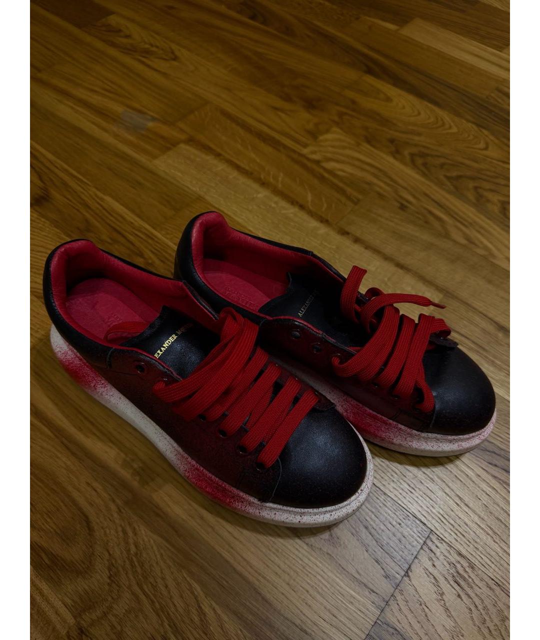 ALEXANDER MCQUEEN Красные кожаные кроссовки, фото 2