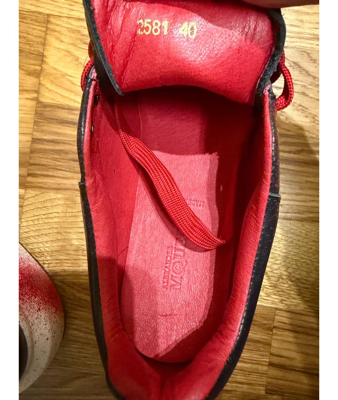 ALEXANDER MCQUEEN Красные кожаные кроссовки, фото 6