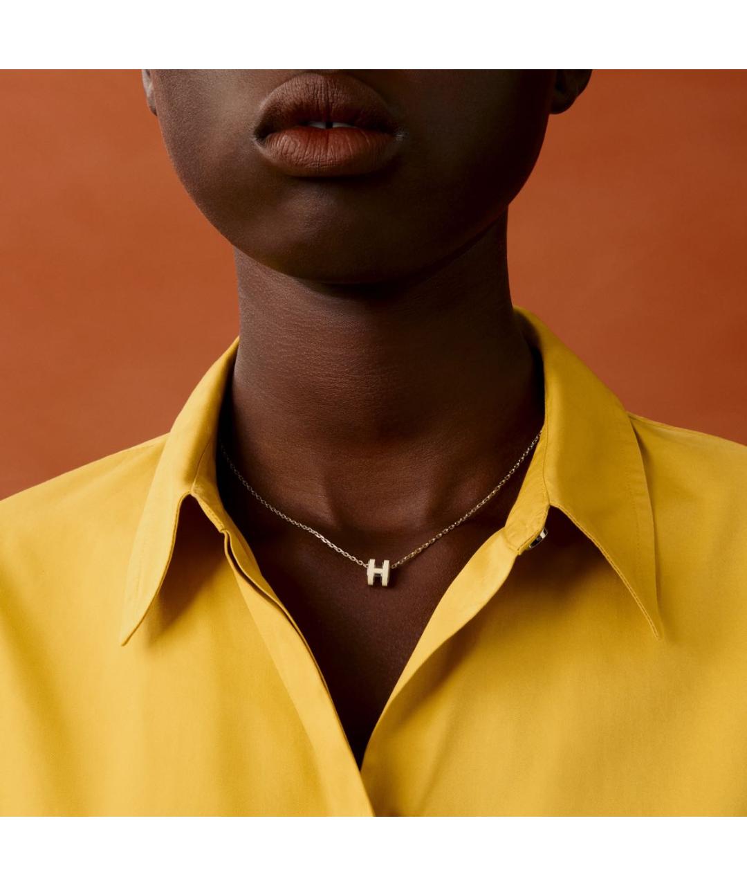 HERMES Белая металлическая подвеска, фото 4