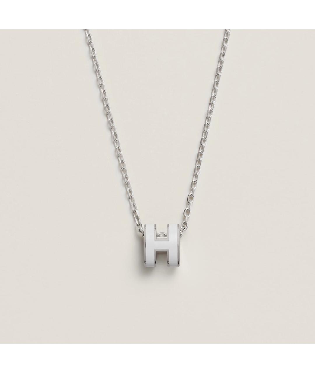 HERMES Белая металлическая подвеска, фото 5