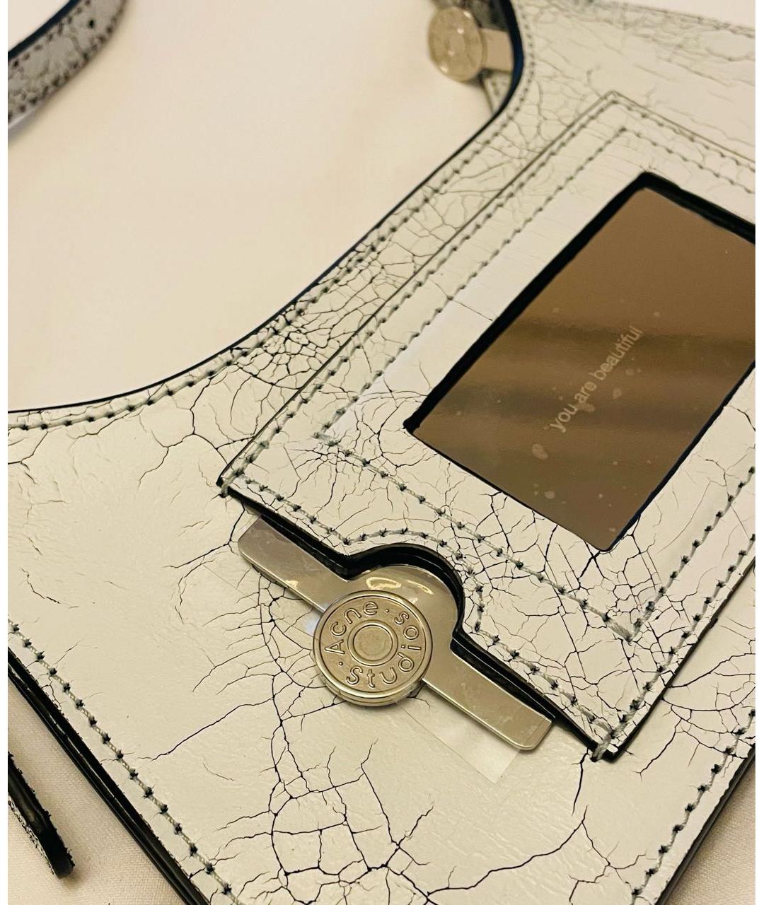 ACNE STUDIOS Белая кожаная сумка через плечо, фото 6