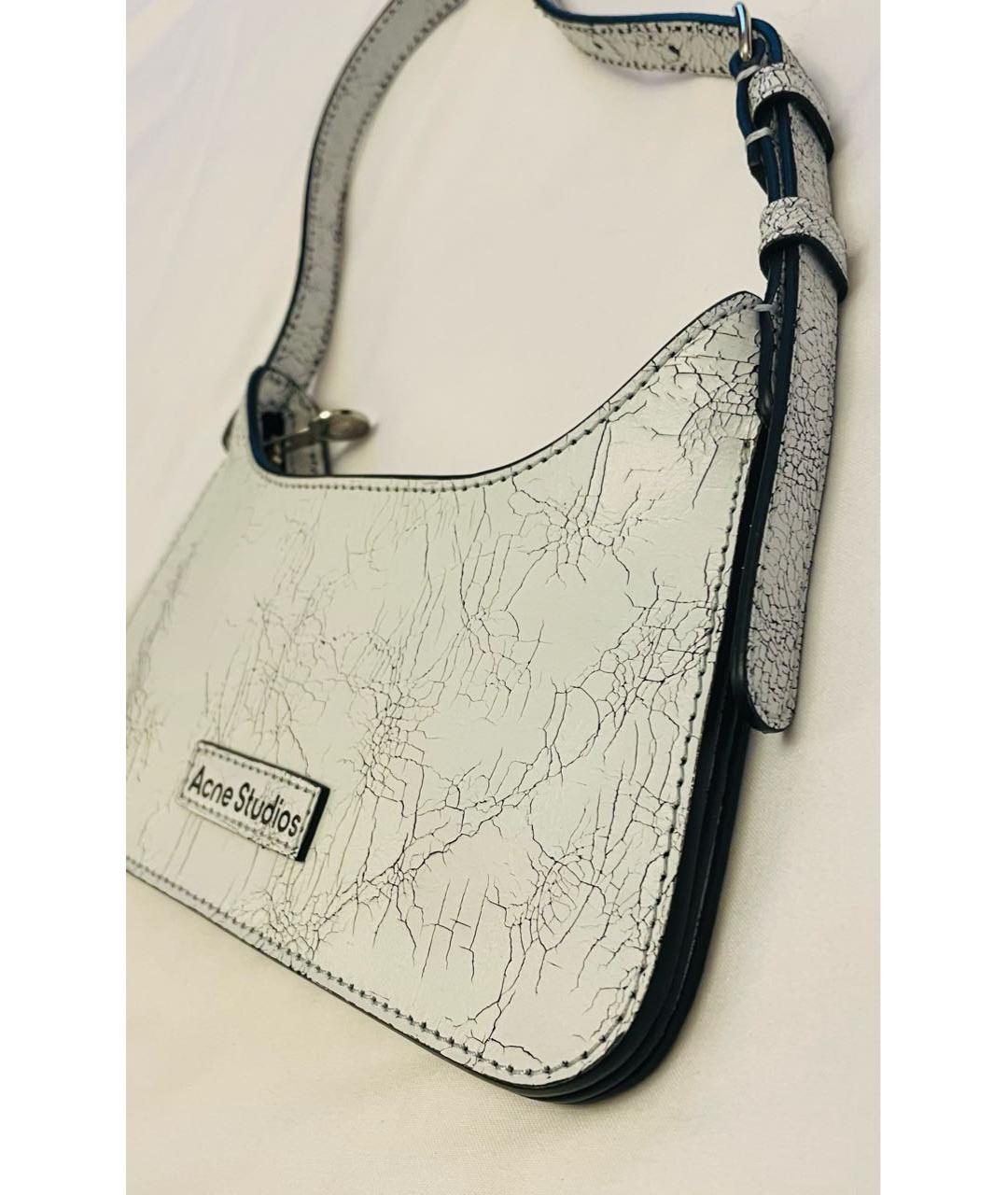 ACNE STUDIOS Белая кожаная сумка через плечо, фото 8