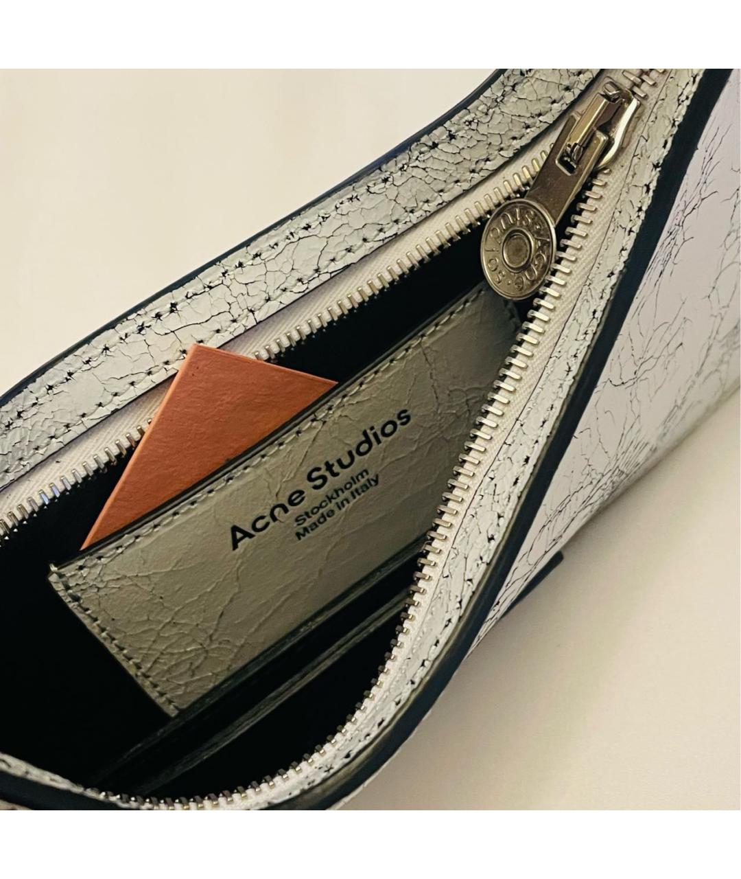 ACNE STUDIOS Белая кожаная сумка через плечо, фото 4