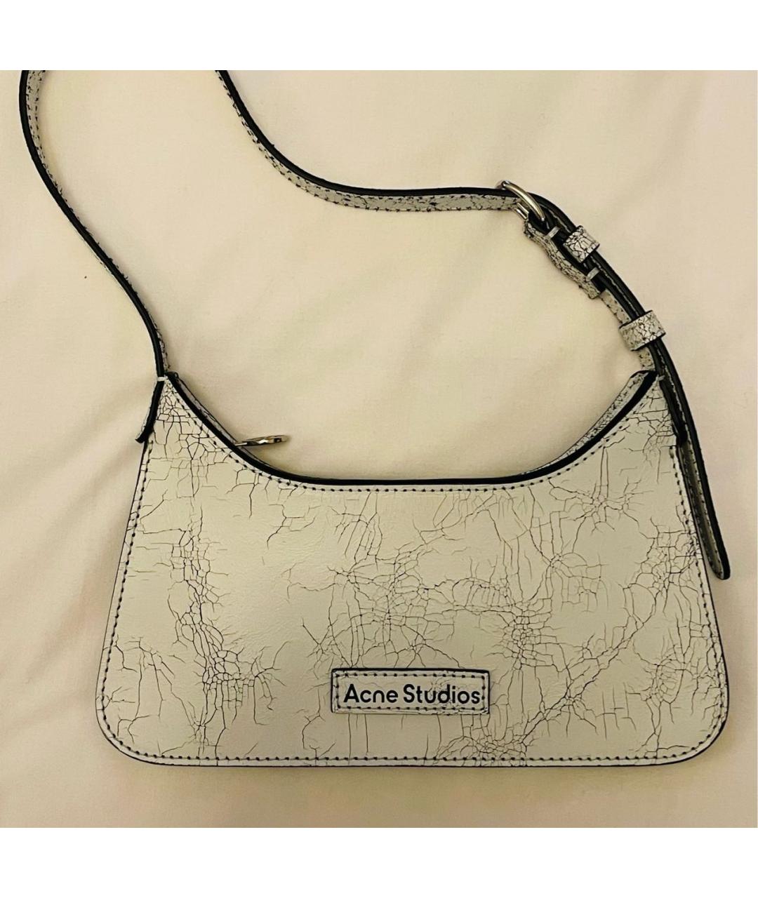 ACNE STUDIOS Белая кожаная сумка через плечо, фото 9