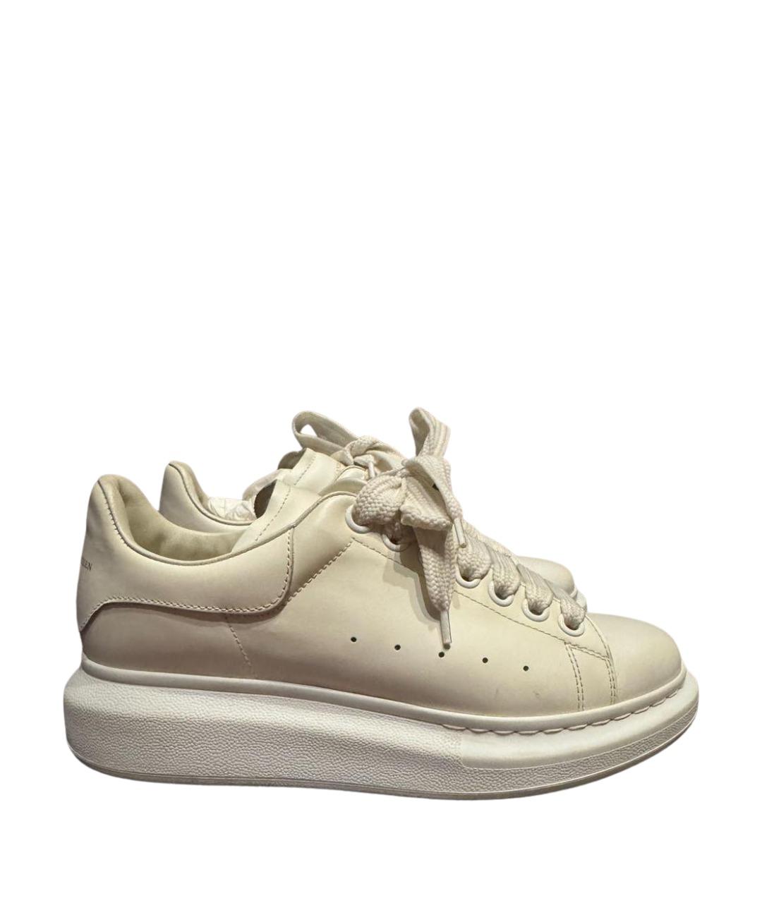 ALEXANDER MCQUEEN Белые кожаные кеды, фото 1