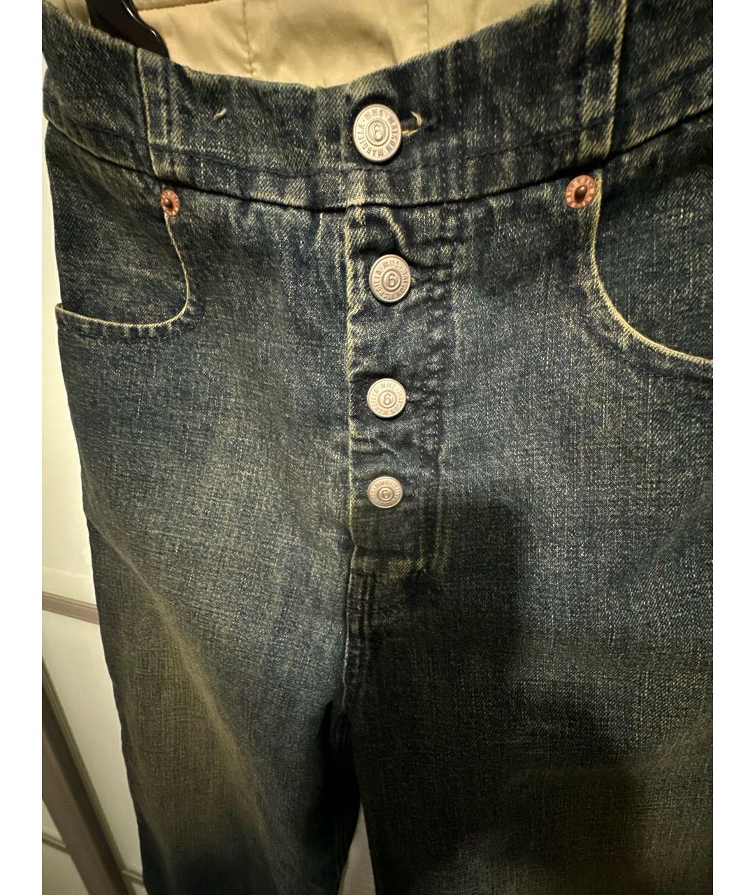 MM6 MAISON MARGIELA Темно-синие хлопковые прямые джинсы, фото 4