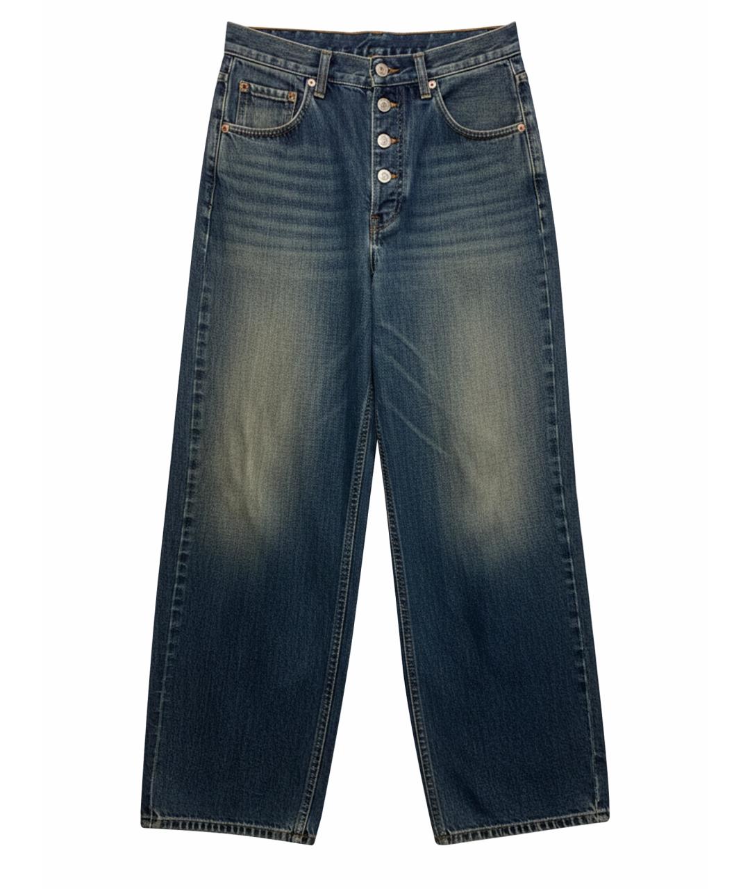 MM6 MAISON MARGIELA Темно-синие хлопковые прямые джинсы, фото 1