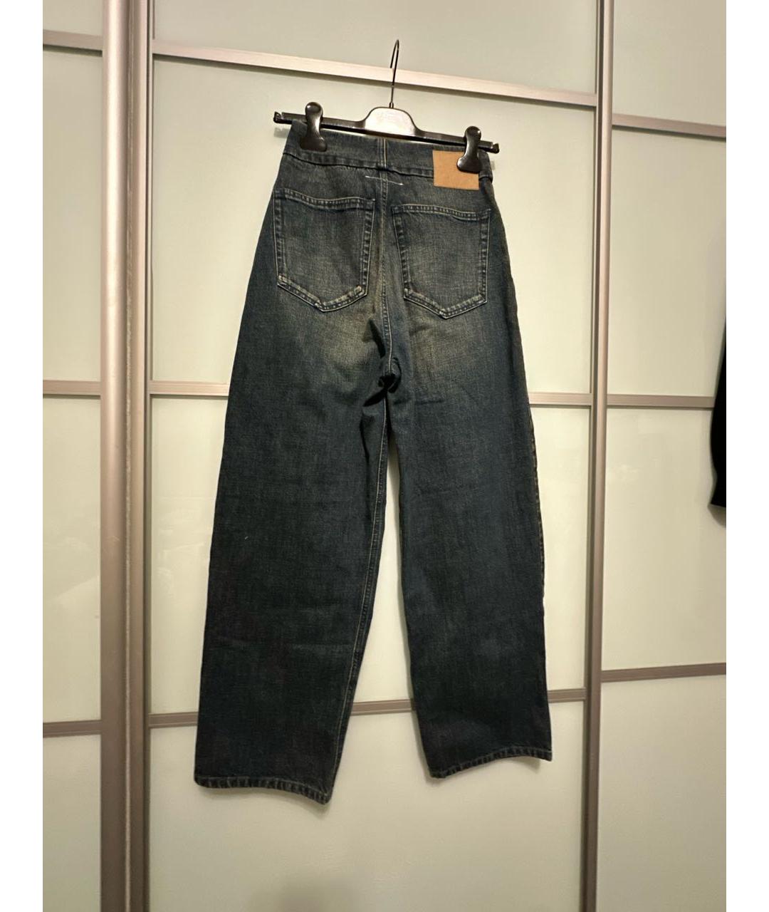 MM6 MAISON MARGIELA Темно-синие хлопковые прямые джинсы, фото 2