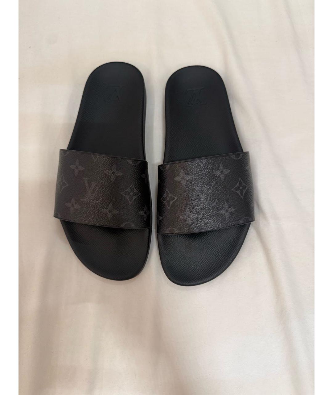 LOUIS VUITTON Черные шлепанцы, фото 3