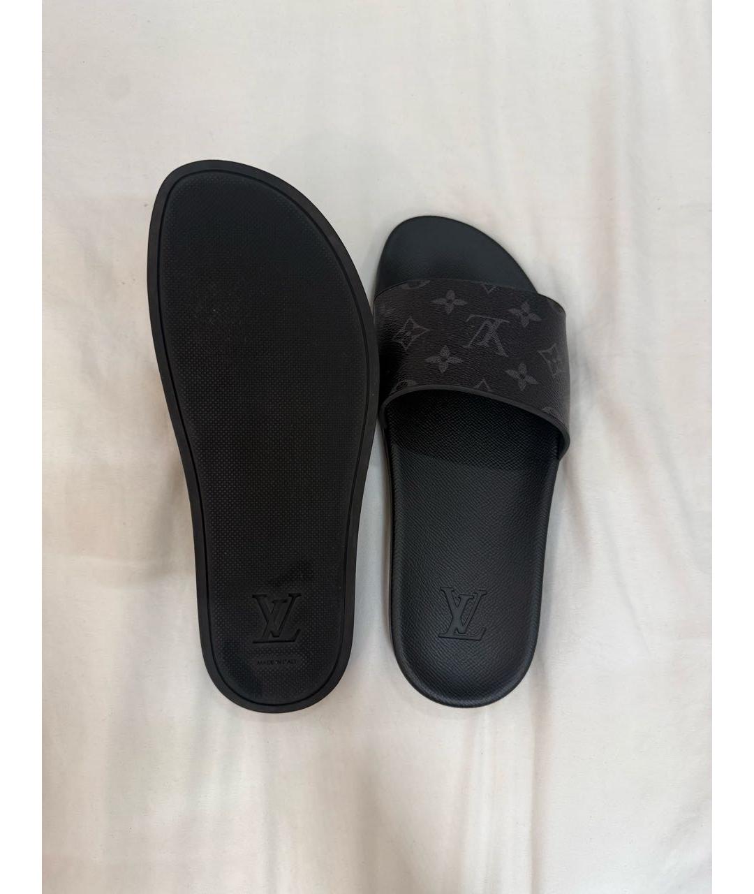 LOUIS VUITTON Черные шлепанцы, фото 4