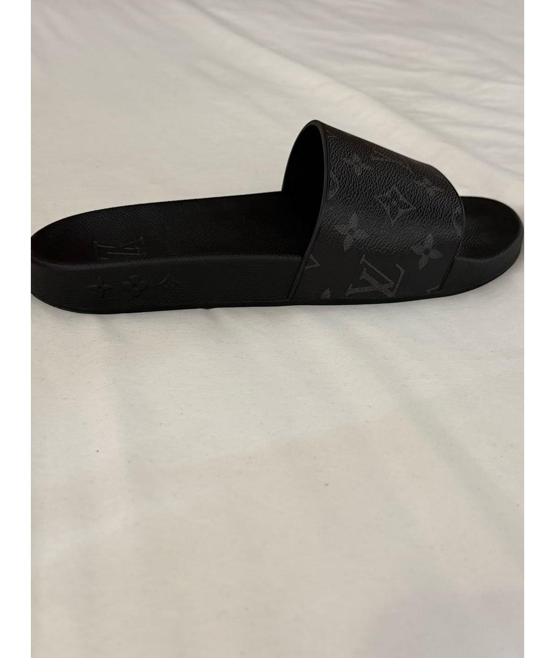 LOUIS VUITTON Черные шлепанцы, фото 5