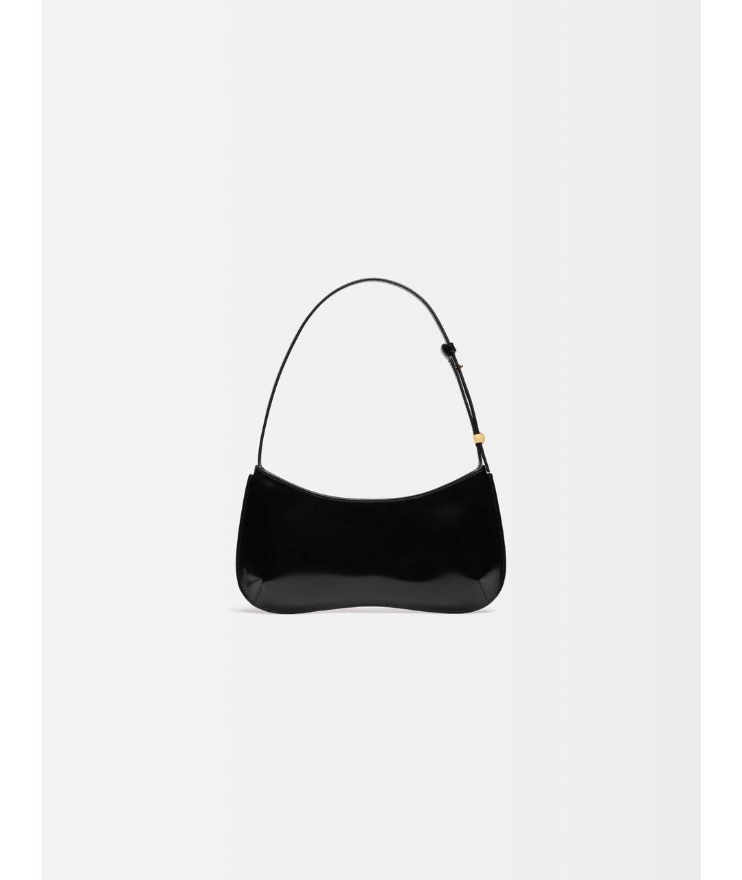 JACQUEMUS Черная кожаная сумка через плечо, фото 5