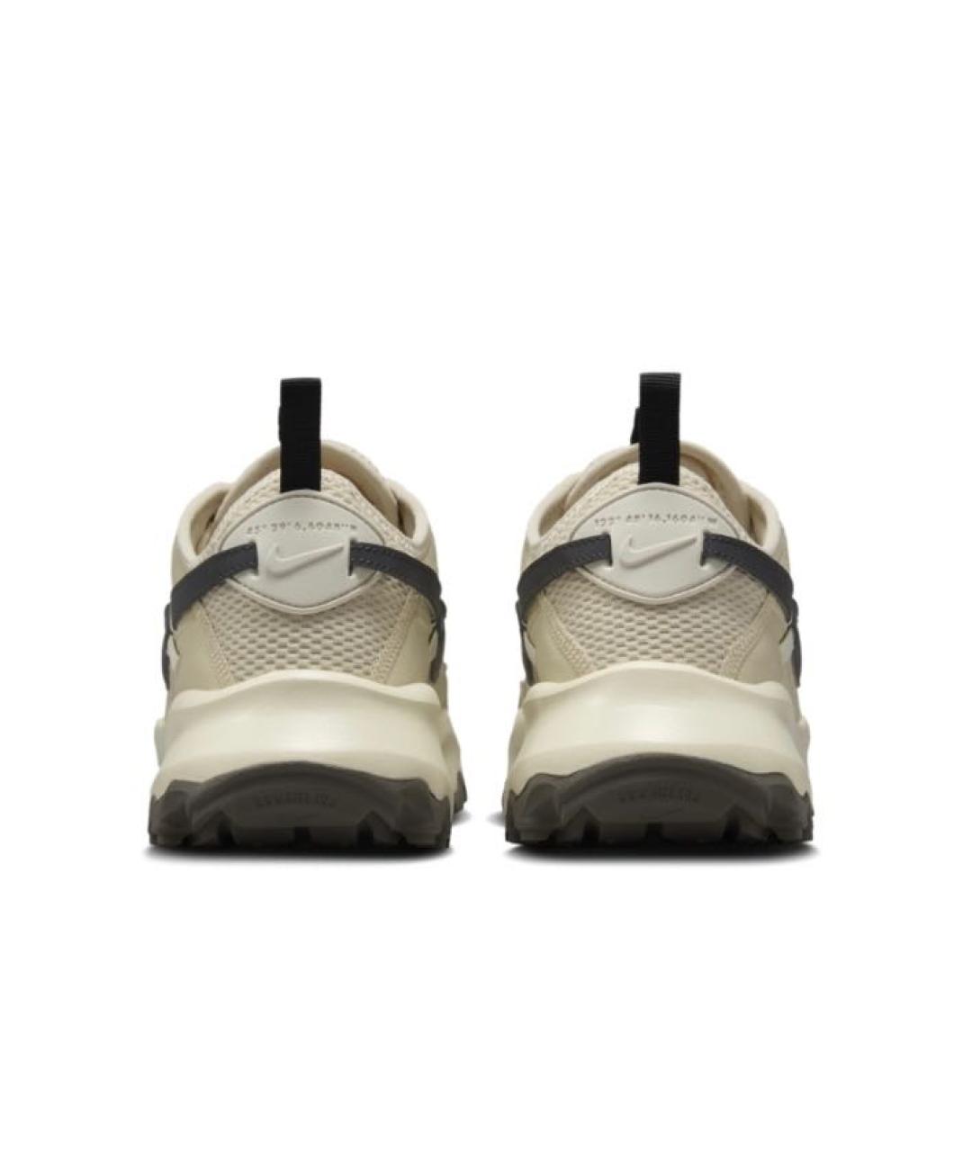 NIKE Бежевые кожаные низкие кроссовки / кеды, фото 3