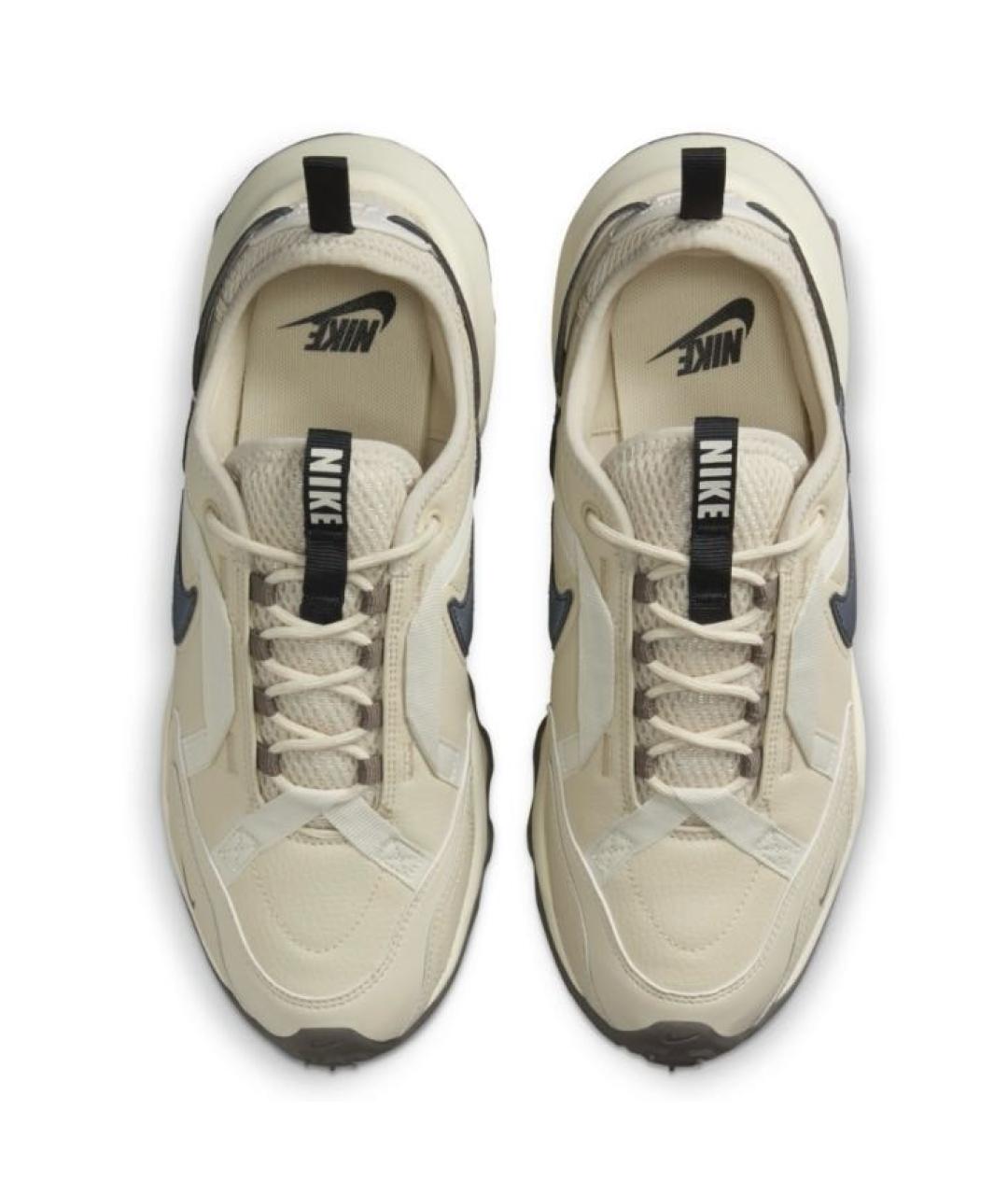 NIKE Бежевые кожаные низкие кроссовки / кеды, фото 2