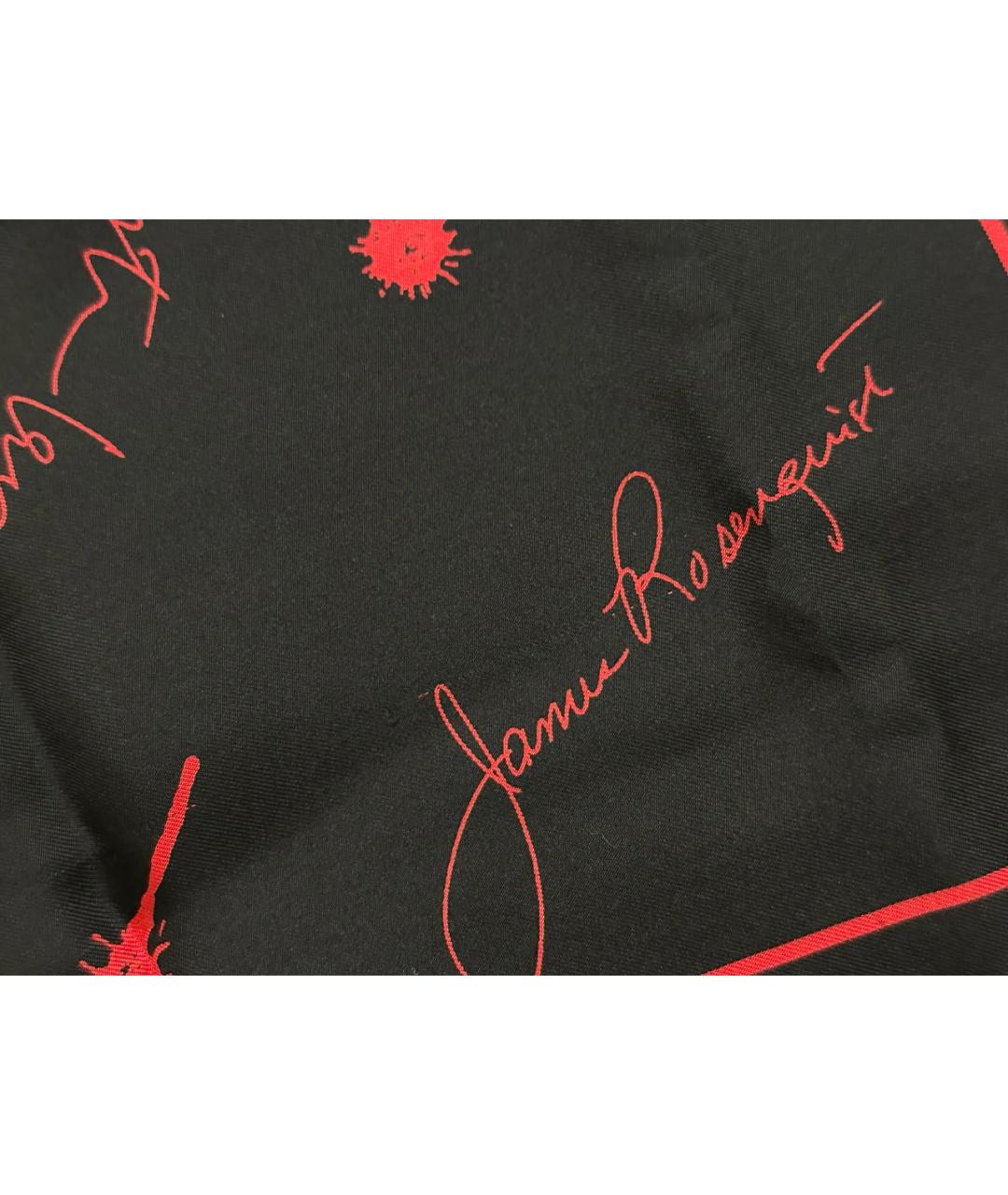 LOUIS VUITTON Черный шелковый платок, фото 3