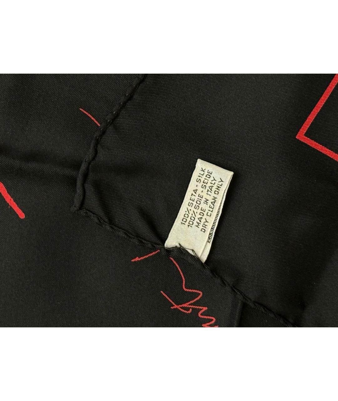 LOUIS VUITTON Черный шелковый платок, фото 4