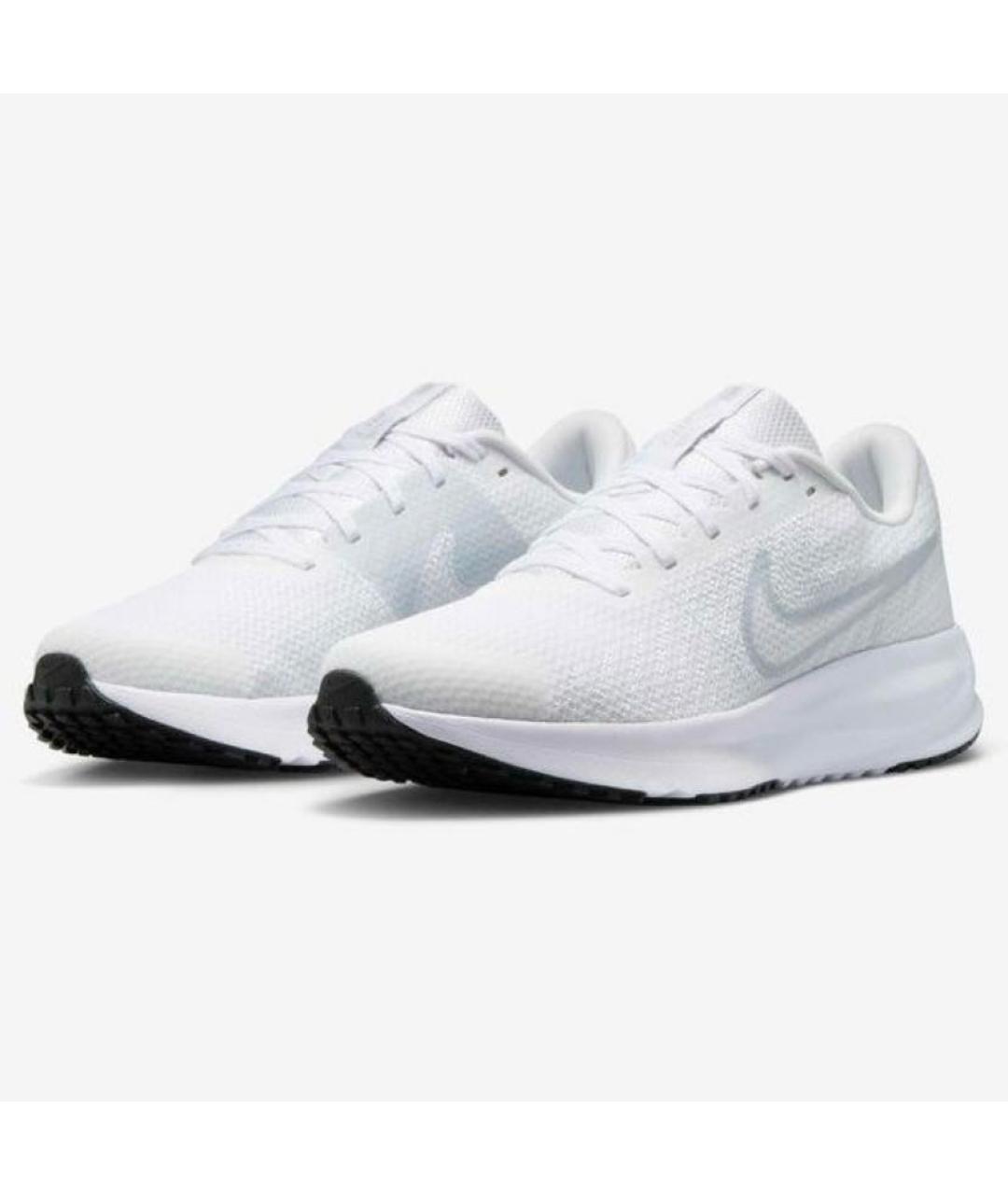 NIKE Белые текстильные низкие кроссовки / кеды, фото 3