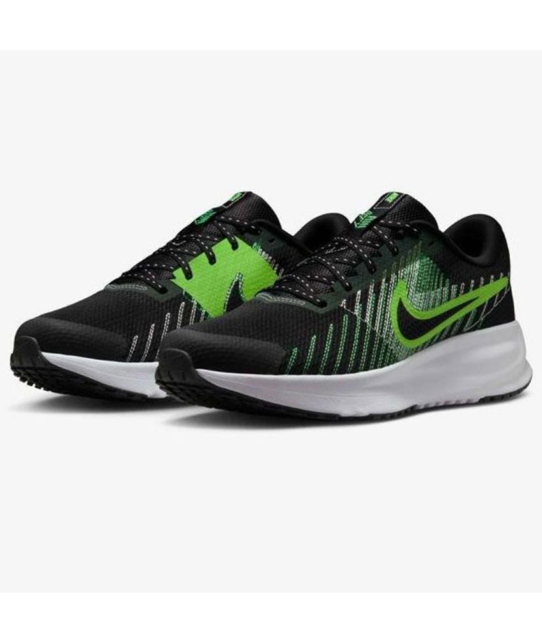 NIKE Черные текстильные низкие кроссовки / кеды, фото 3