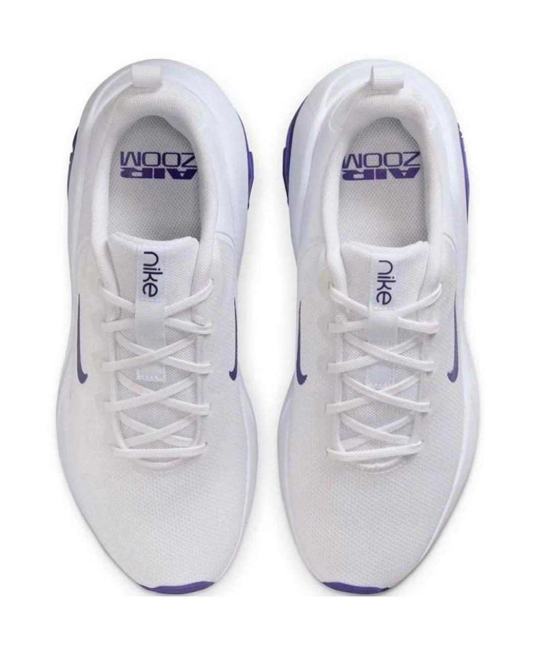 NIKE Белые текстильные низкие кроссовки / кеды, фото 5