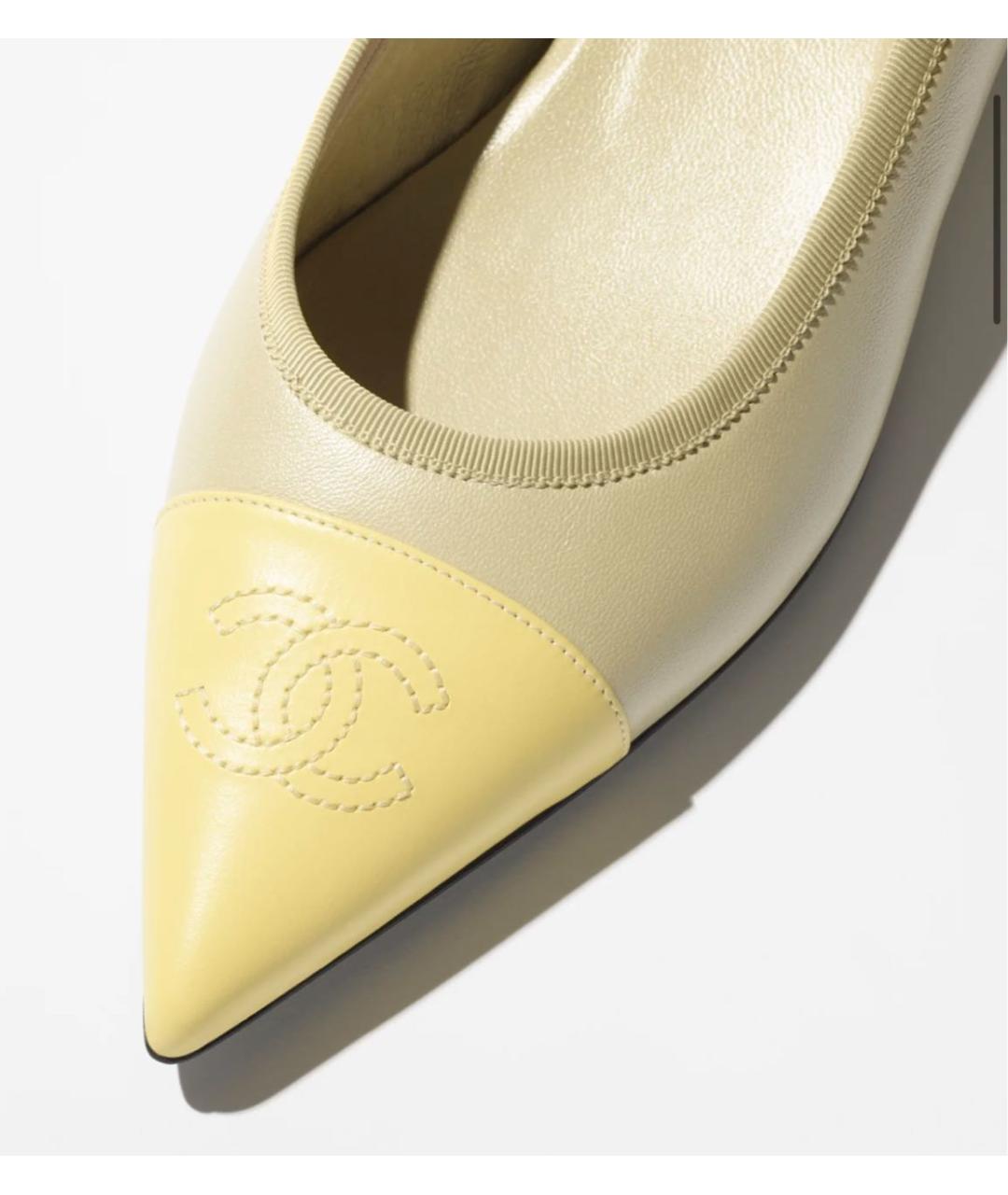 CHANEL Бежевые кожаные балетки, фото 4