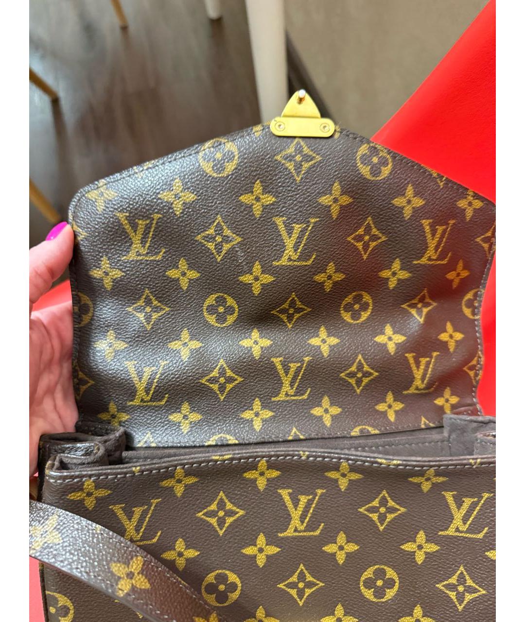 LOUIS VUITTON Коричневая сумка с короткими ручками, фото 5