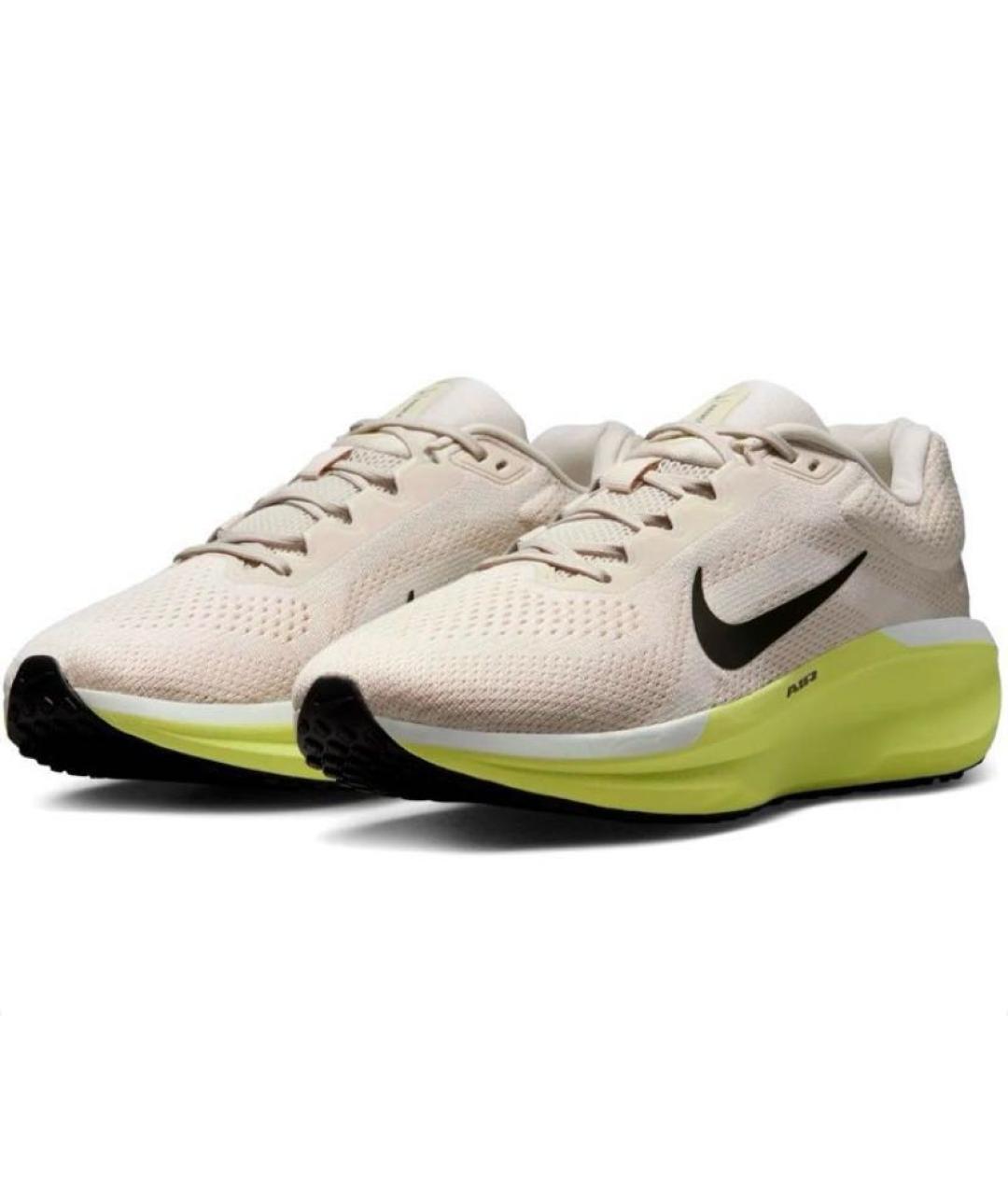 NIKE Бежевые текстильные низкие кроссовки / кеды, фото 2