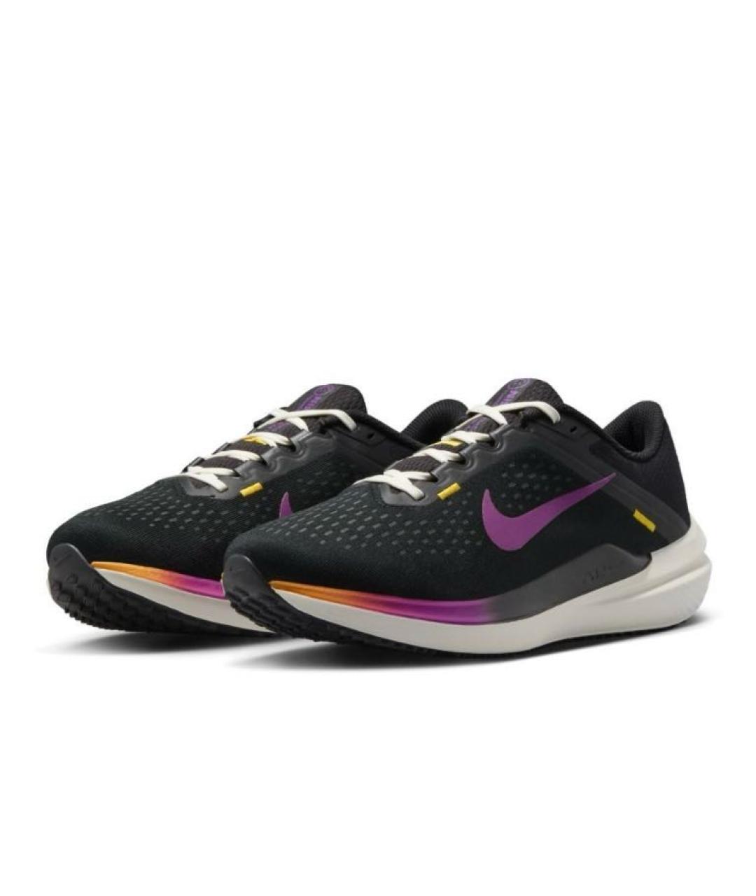 NIKE Черные текстильные низкие кроссовки / кеды, фото 3