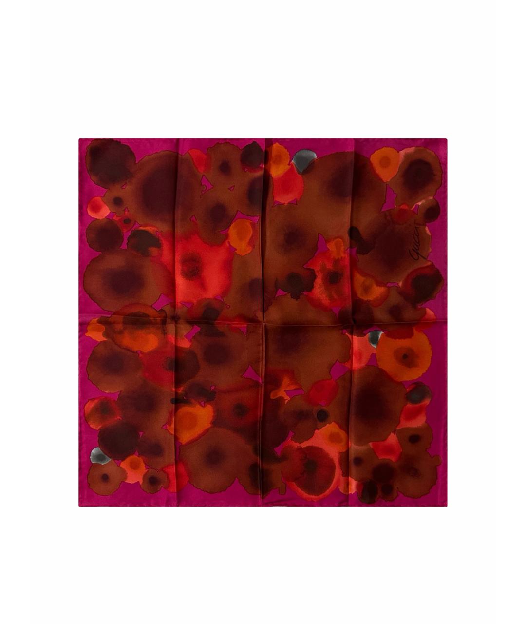 GUCCI Красный шелковый платок, фото 1