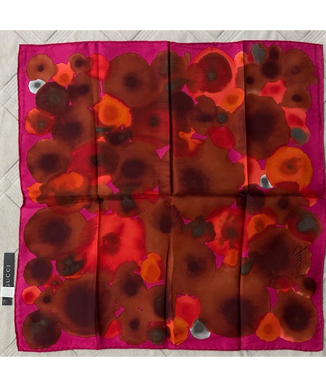 GUCCI Красный шелковый платок, фото 2