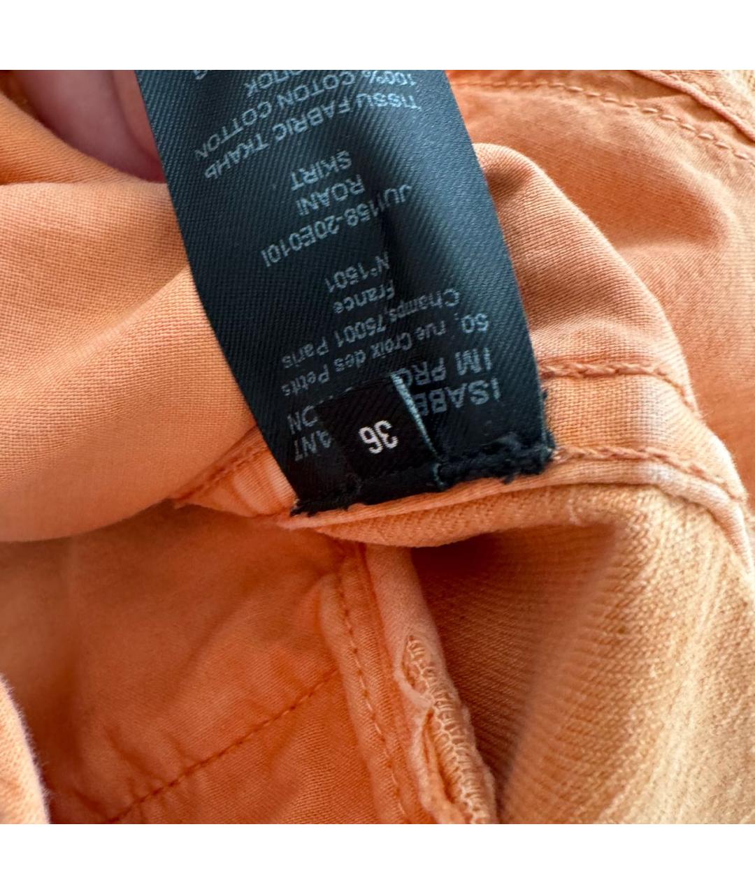 ISABEL MARANT Оранжевая хлопковая юбка мини, фото 7