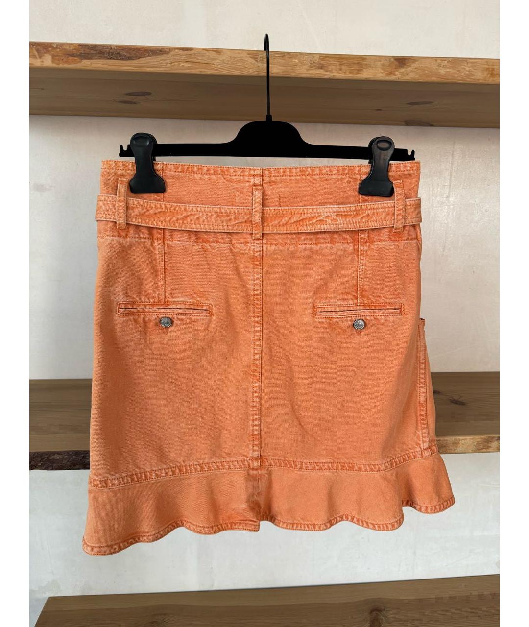 ISABEL MARANT Оранжевая хлопковая юбка мини, фото 4