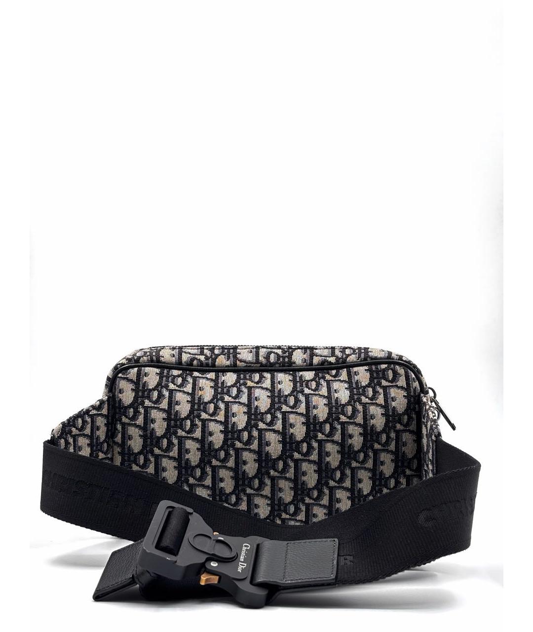 CHRISTIAN DIOR Черная тканевая поясная сумка, фото 2