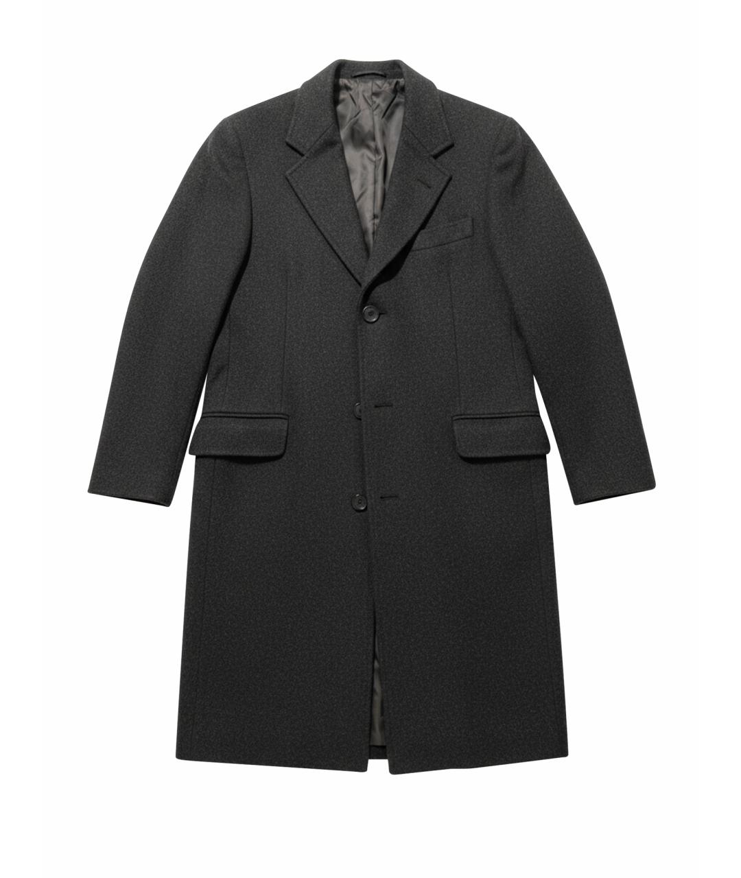 ALEXANDER MCQUEEN Черное вискозное пальто, фото 1