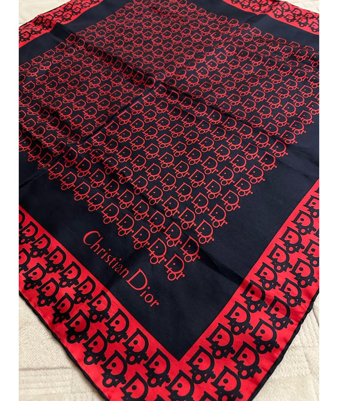 CHRISTIAN DIOR Красный шелковый платок, фото 2