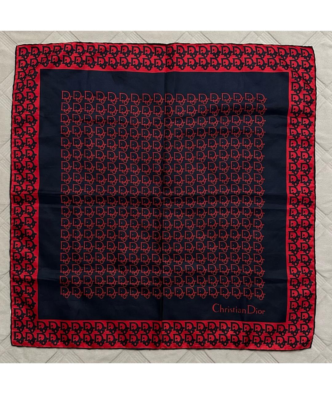 CHRISTIAN DIOR Красный шелковый платок, фото 5
