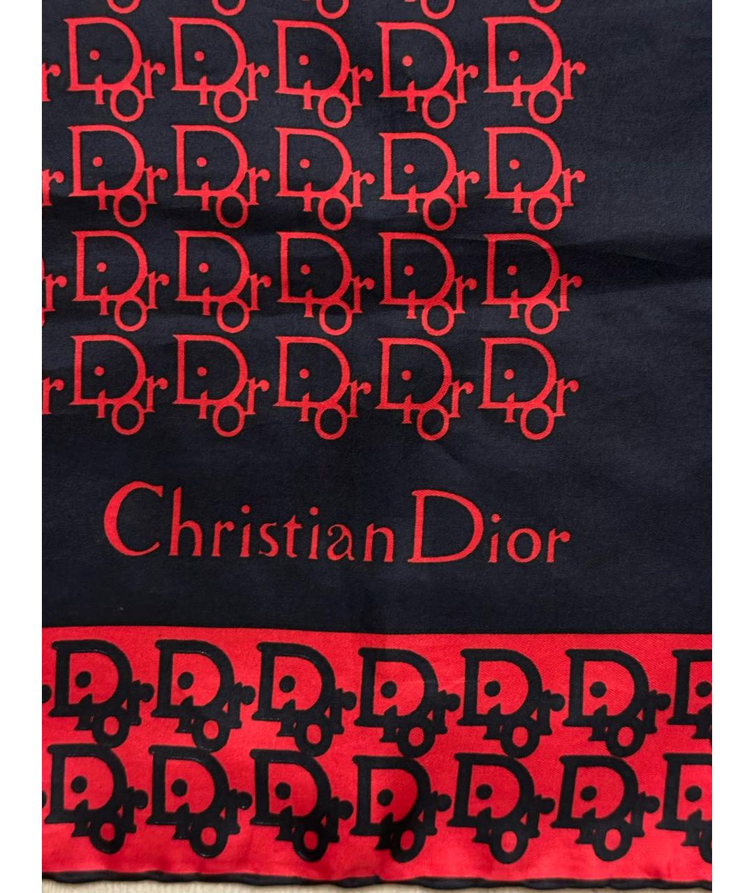 CHRISTIAN DIOR Красный шелковый платок, фото 3