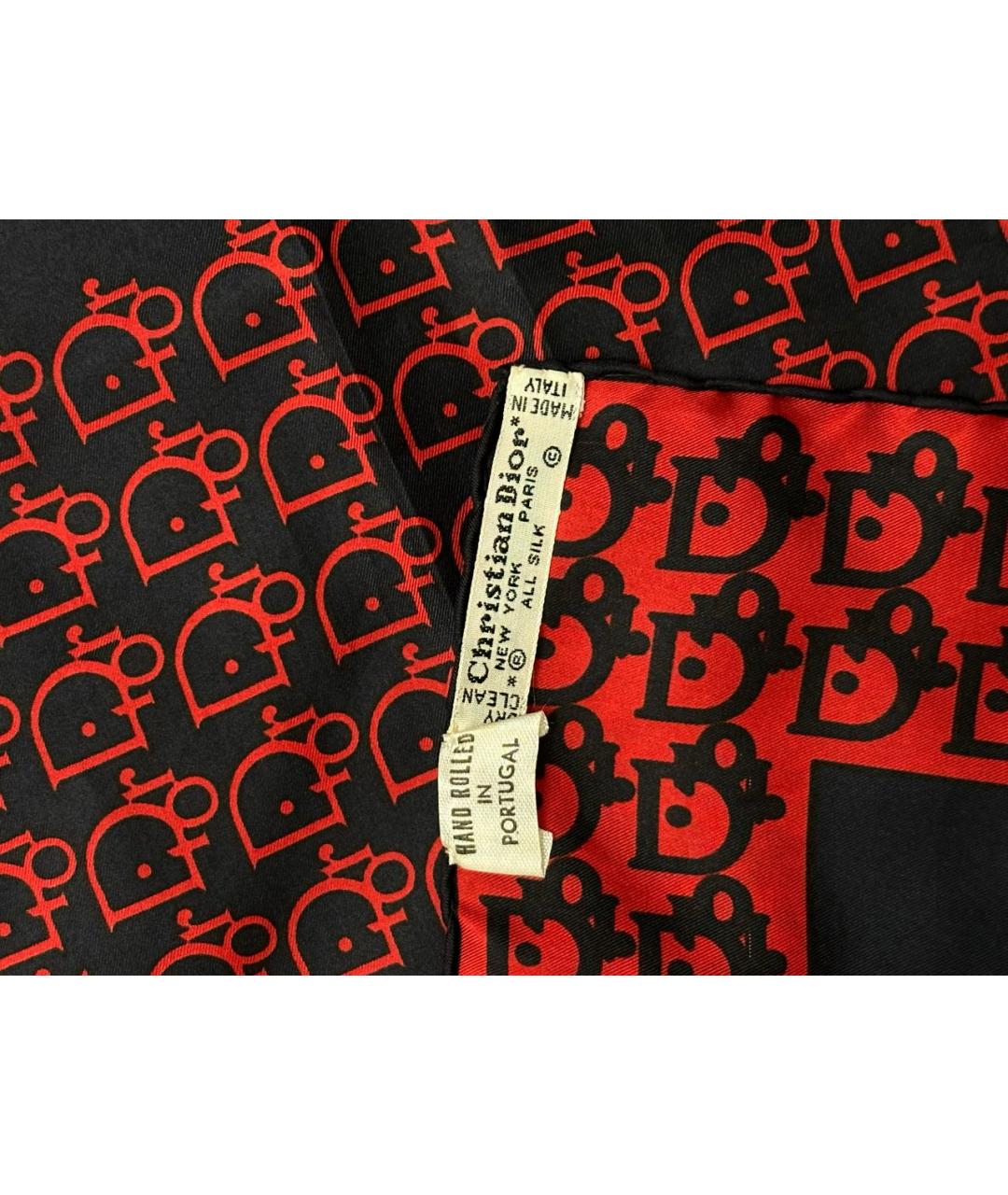 CHRISTIAN DIOR Красный шелковый платок, фото 4
