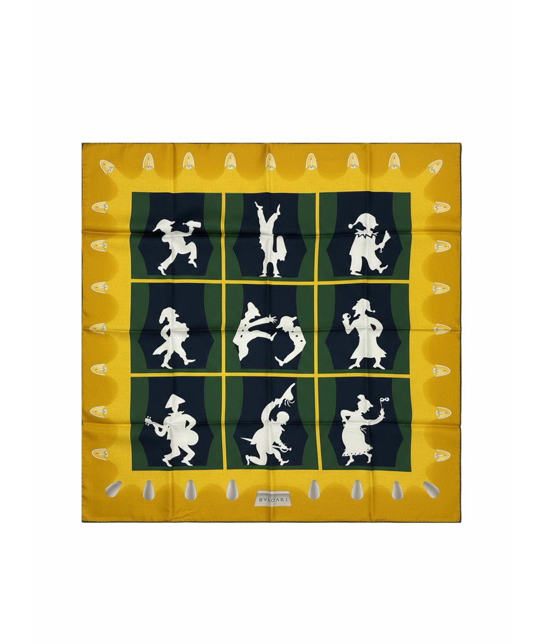 BVLGARI Желтый шелковый платок, фото 1