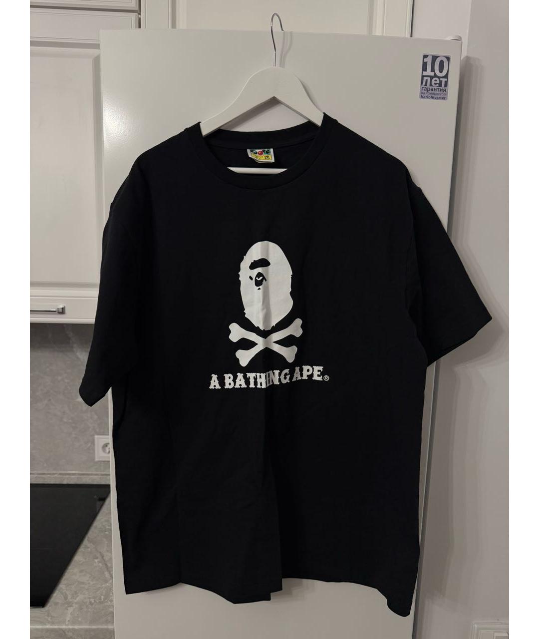 A BATHING APE Черная футболка, фото 3