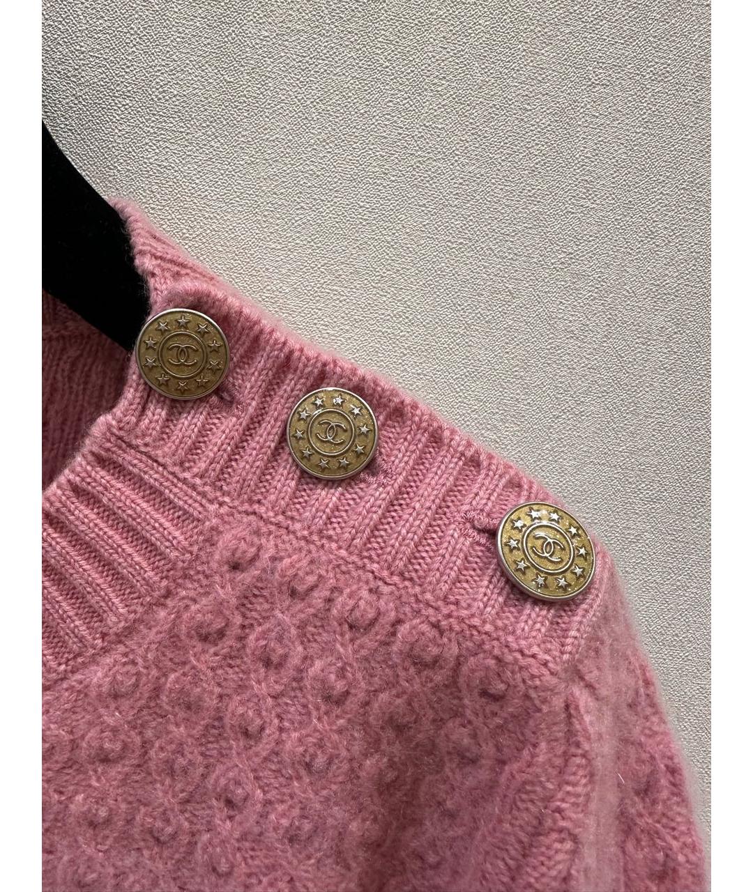 CHANEL Розовый кашемировый джемпер / свитер, фото 3