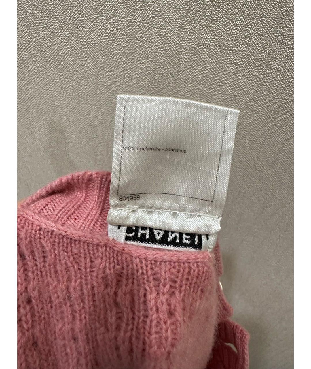 CHANEL Розовый кашемировый джемпер / свитер, фото 8