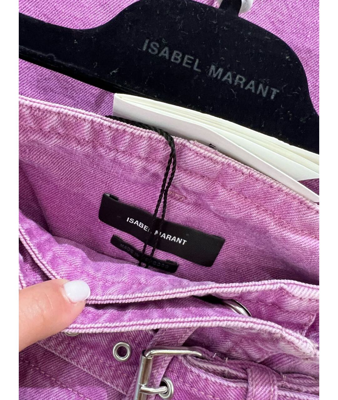 ISABEL MARANT Фиолетовая хлопковая юбка мини, фото 5