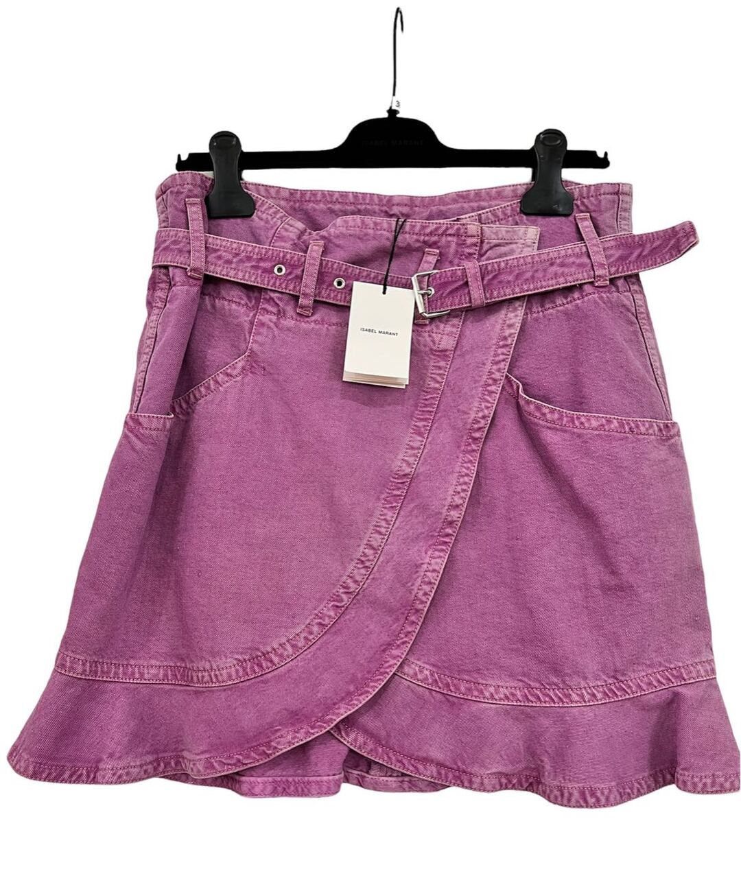 ISABEL MARANT Фиолетовая хлопковая юбка мини, фото 6
