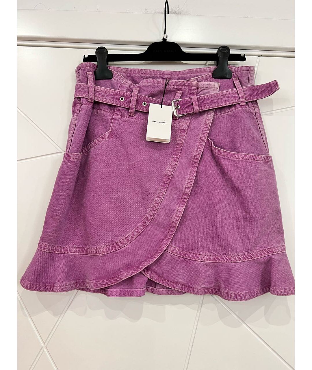 ISABEL MARANT Фиолетовая хлопковая юбка мини, фото 2