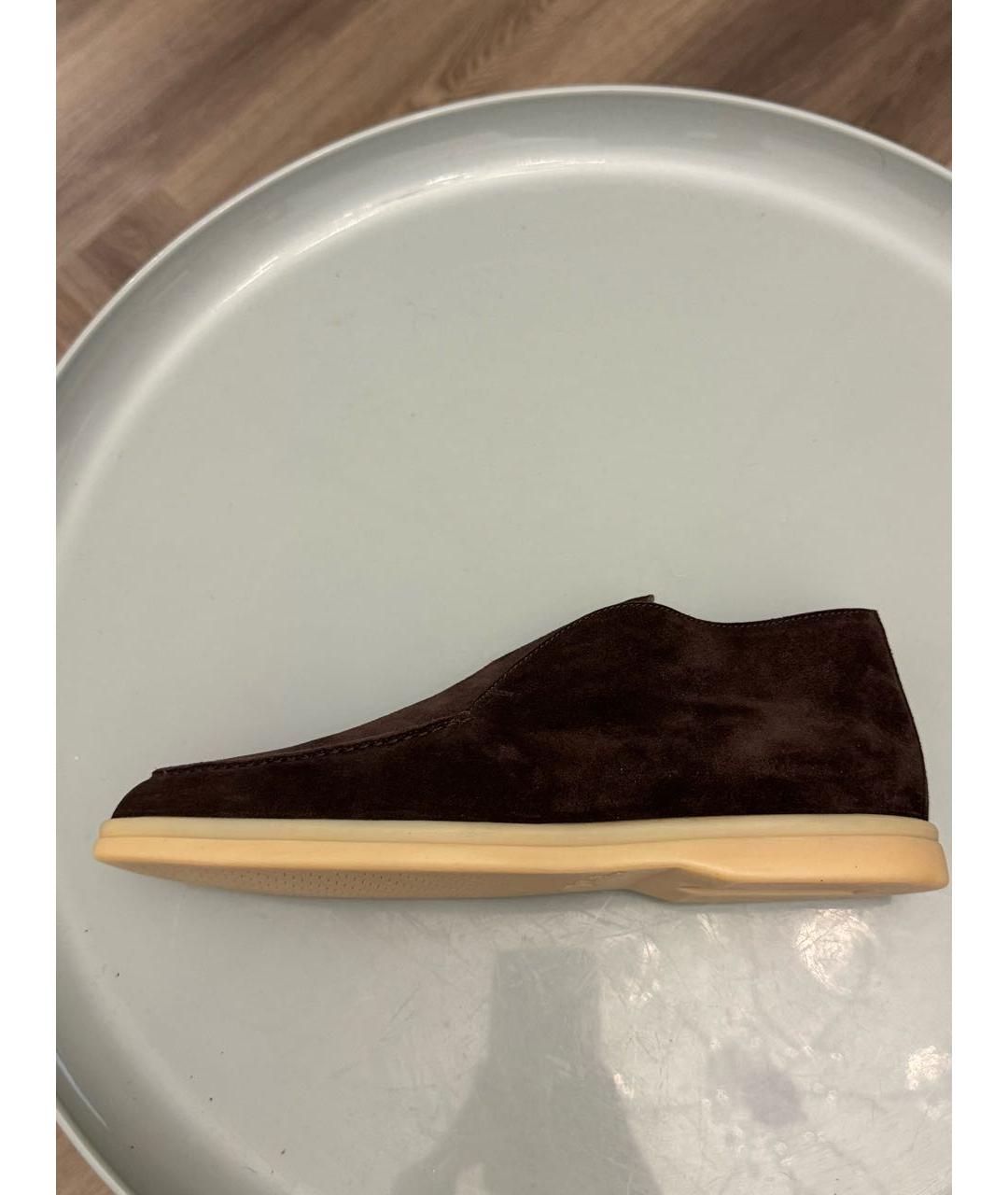 LORO PIANA Коричневые замшевые лоферы, фото 6