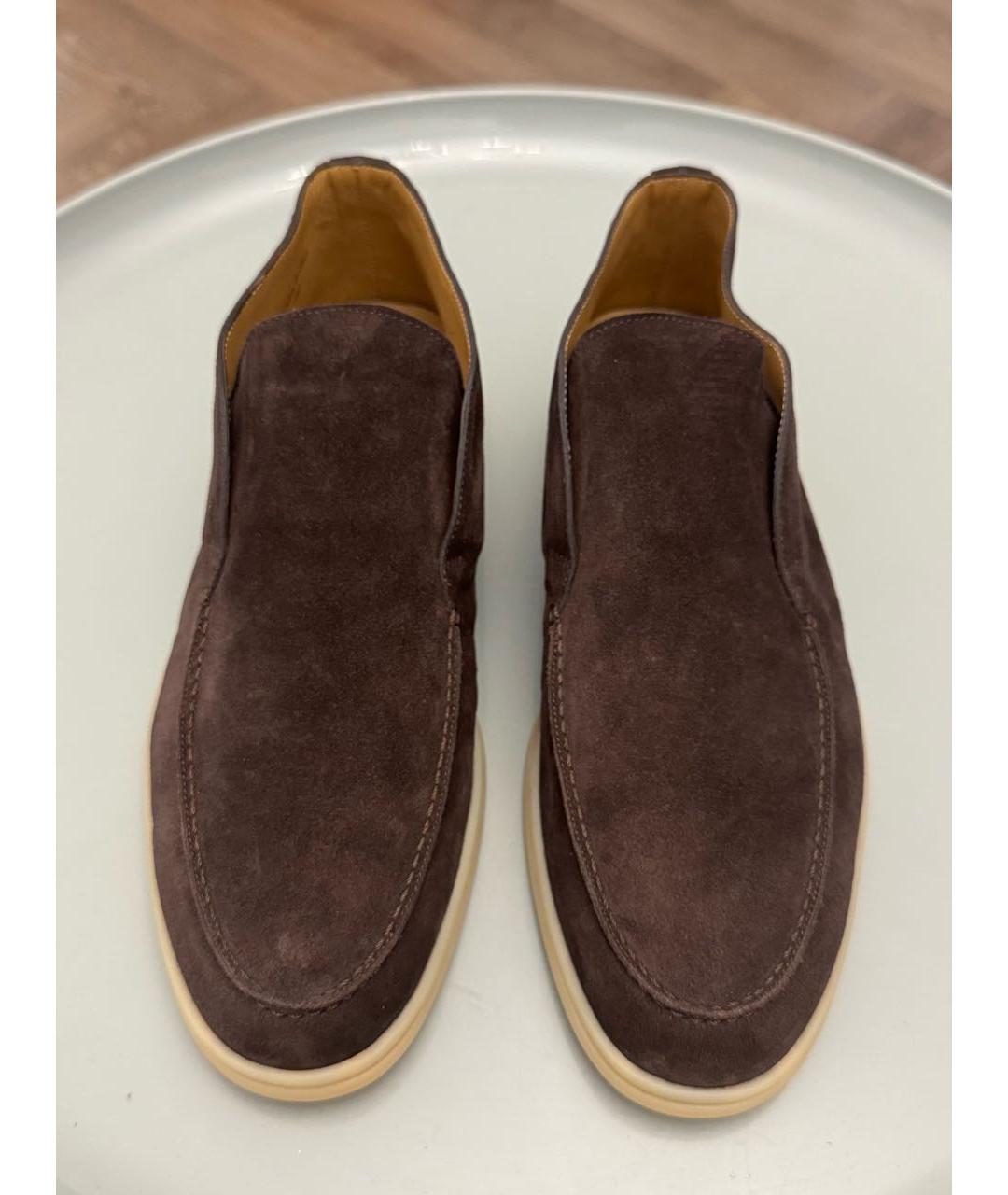 LORO PIANA Коричневые замшевые лоферы, фото 2