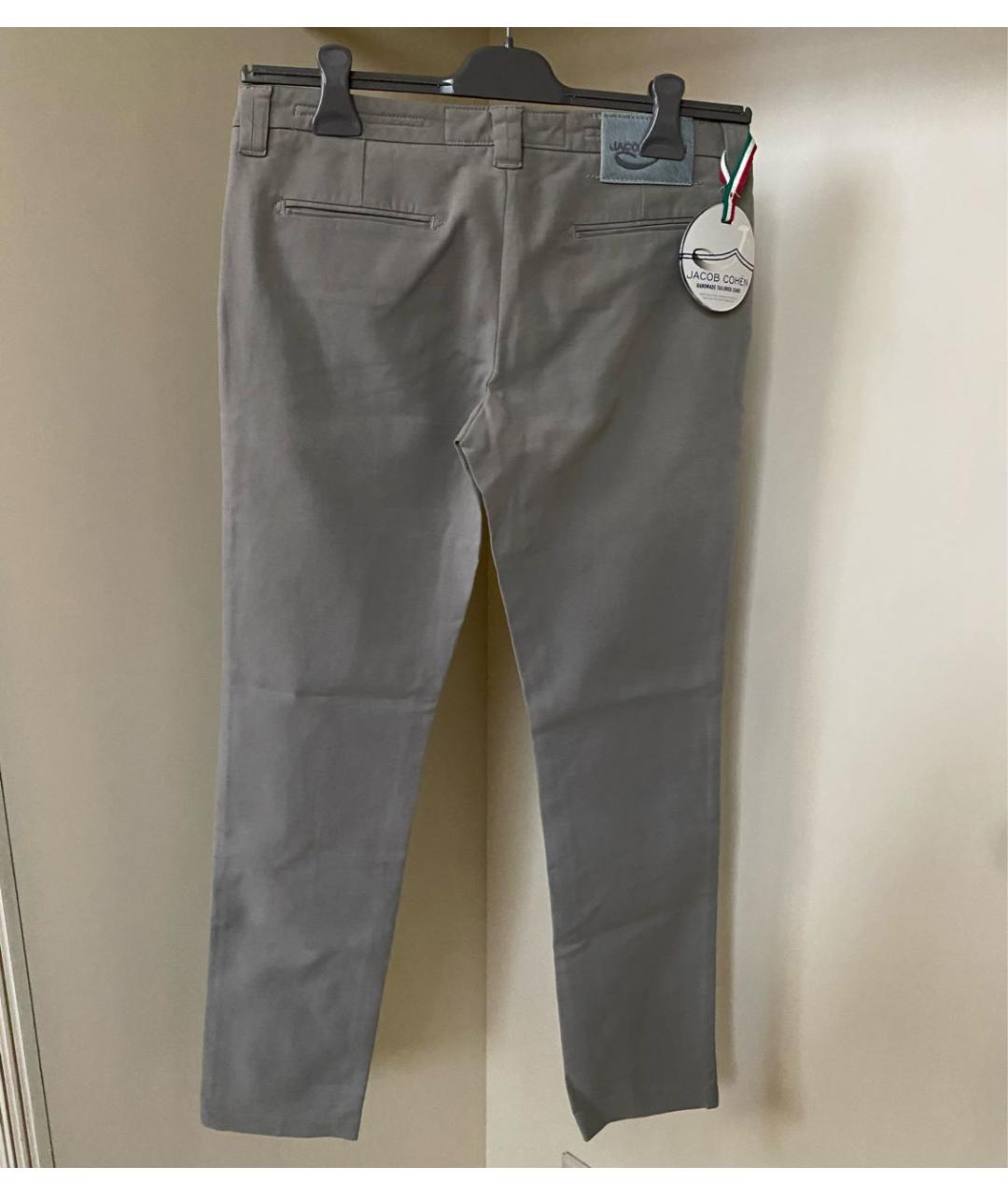 JACOB COHEN Бежевые хлопко-эластановые брюки узкие, фото 5