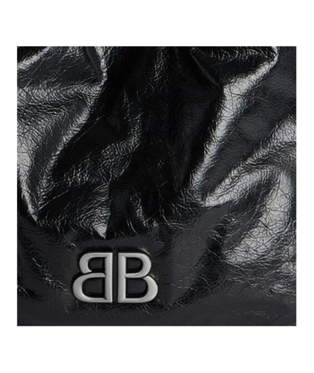 BALENCIAGA Черная кожаная сумка через плечо, фото 5
