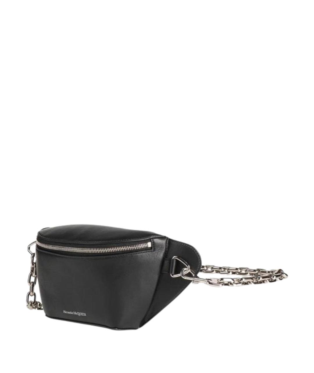 ALEXANDER MCQUEEN Черная кожаная сумка на плечо, фото 1