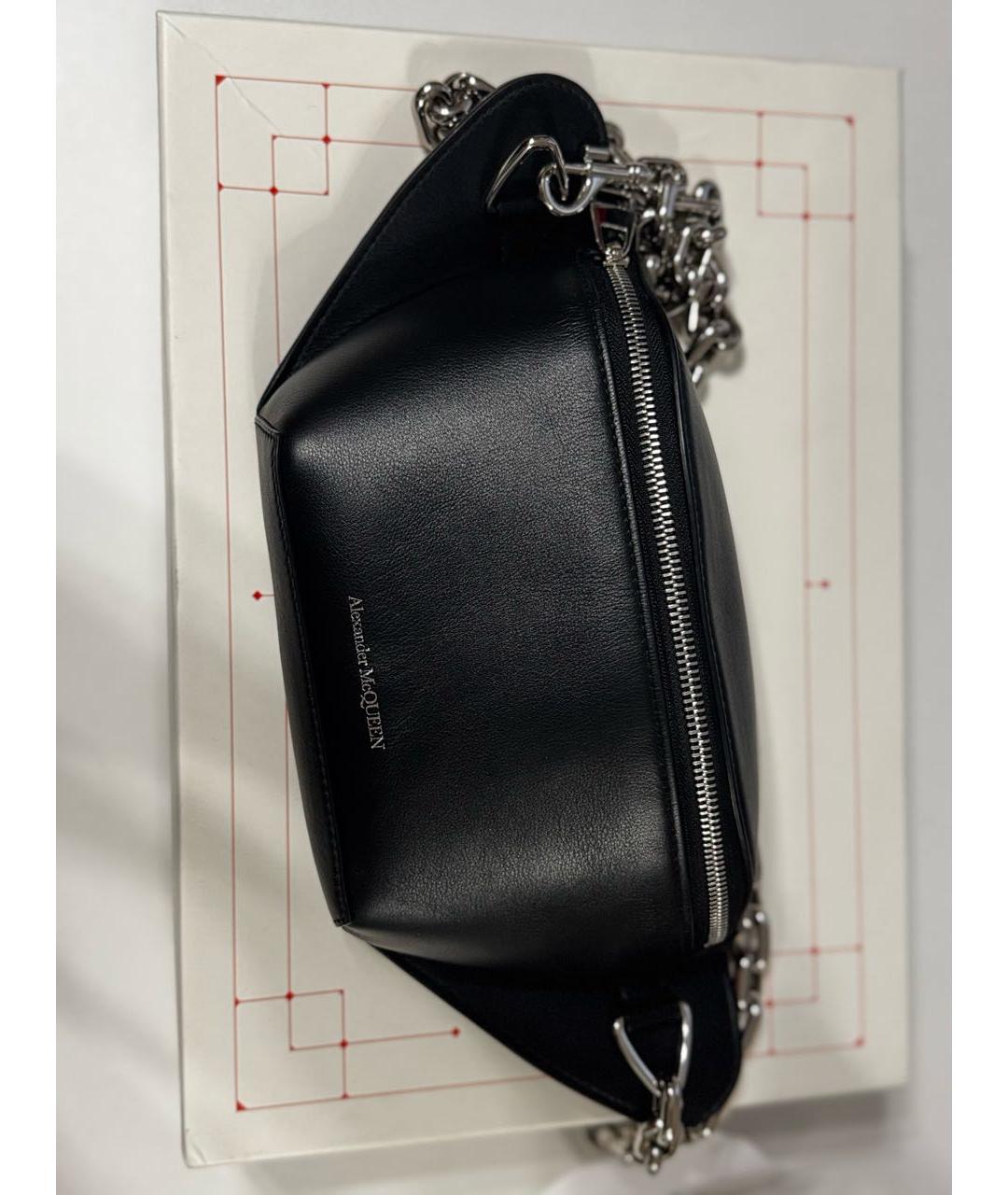 ALEXANDER MCQUEEN Черная кожаная сумка на плечо, фото 2